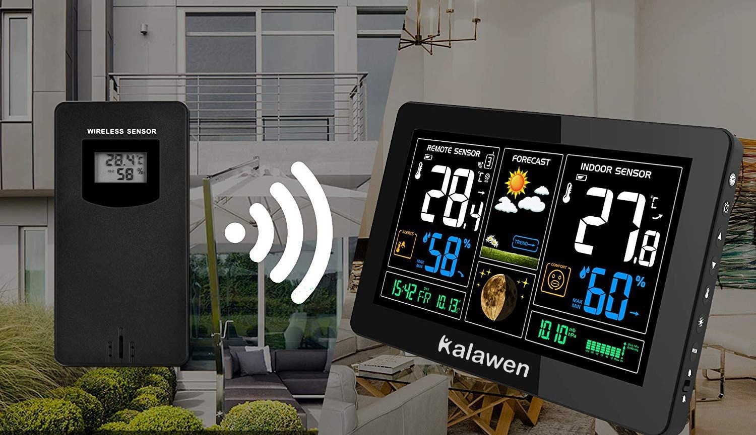 Sainlogic Stazione Meteo Wireless con Sensore Esterno, 8 in 1 Stazione  Meteo Wireless con Previsioni Meteo, Temperatura, Pressione dell'aria,  Umidità